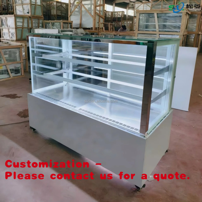 Refrigerated Display Case - Özel Tasarım Modern Kare Camlı Pasta