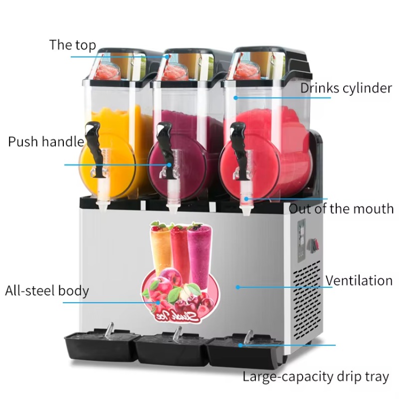 Slushy Machine - Otomatik Ticari Slushy Makinesi, 36L Kapasiteli,