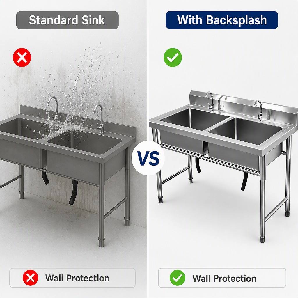 Ticari Tip Serbest Duran Çift  - Commercial Kitchen Backsplash incelemesi ve fiyatı
