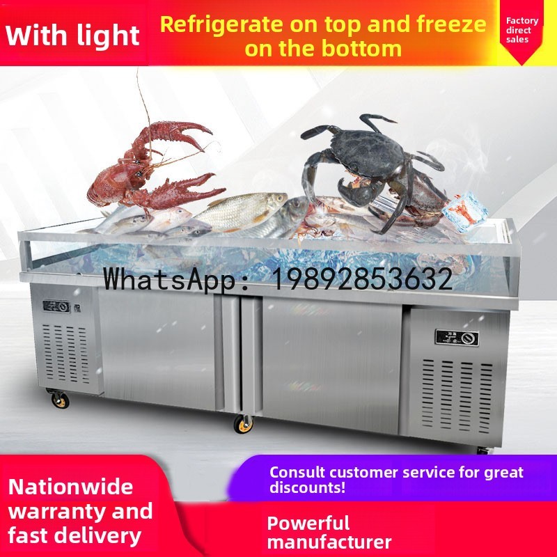 Deniz ürünleri buzlu teşhir do - Refrigerated Display Case incelemesi ve fiyatı