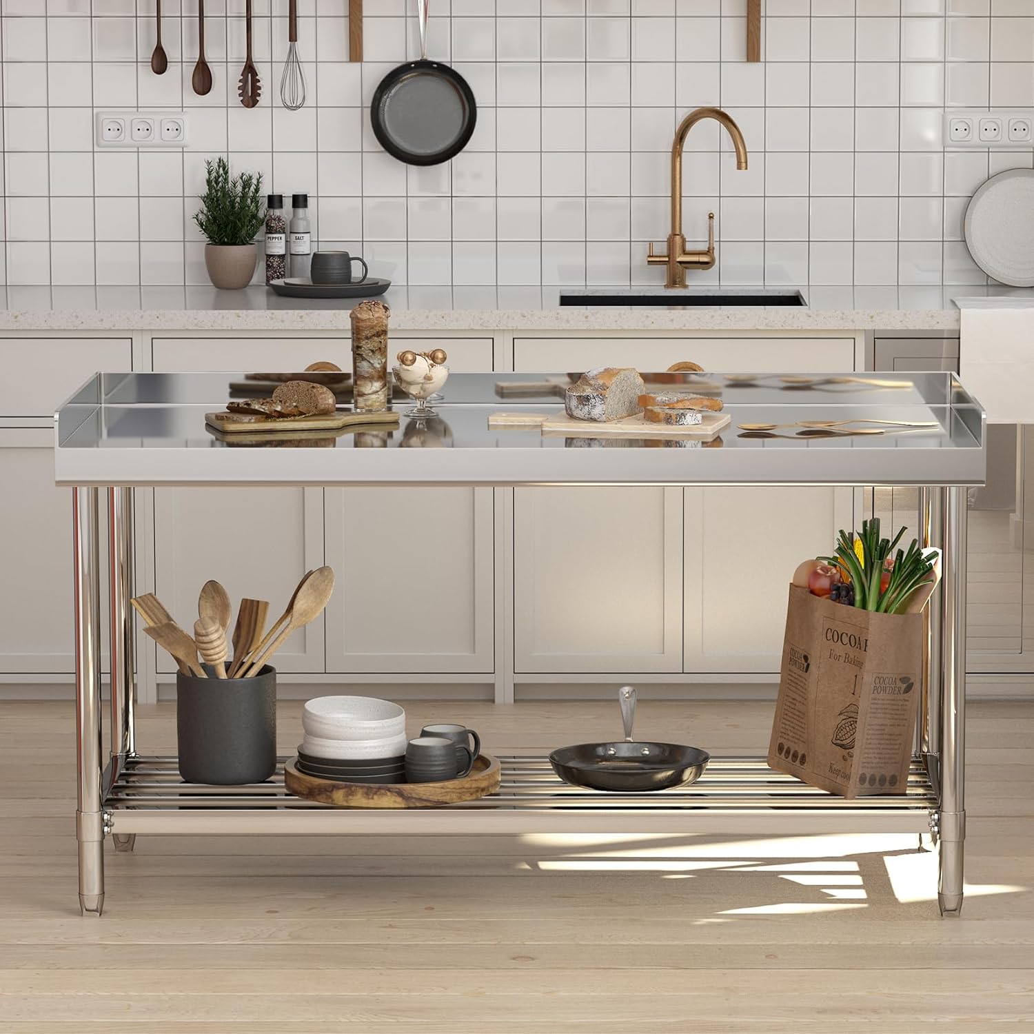 Paslanmaz Çelik Çalışma Masası - Commercial Kitchen Backsplash incelemesi ve fiyatı